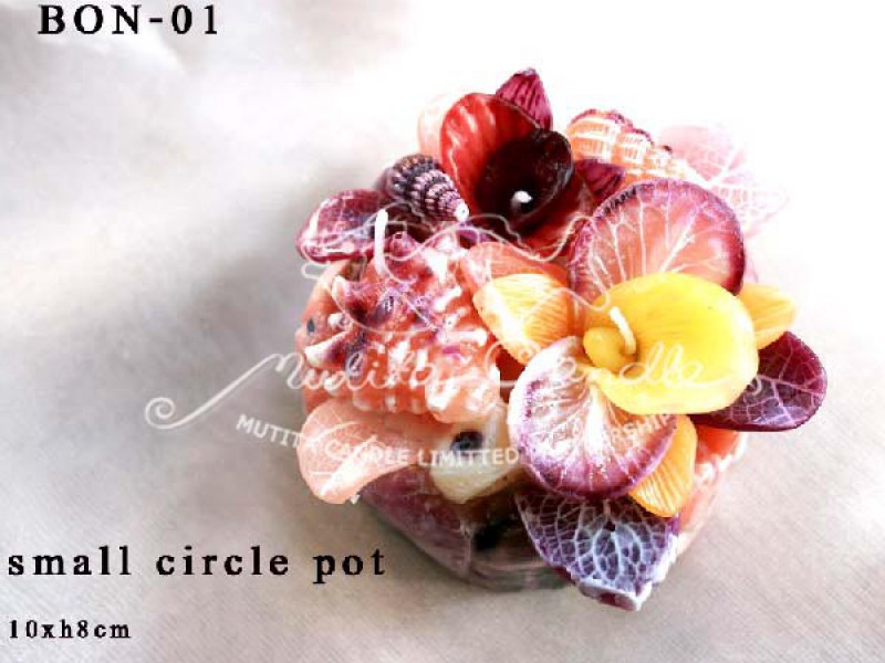 เทียนหอม เดชอุดม :  BROWN OCEAN SET2|THE BEAUTIFUL ROMANTIC BEACH CANDLES|BON-01|small circle pot 10 x h 8 cm