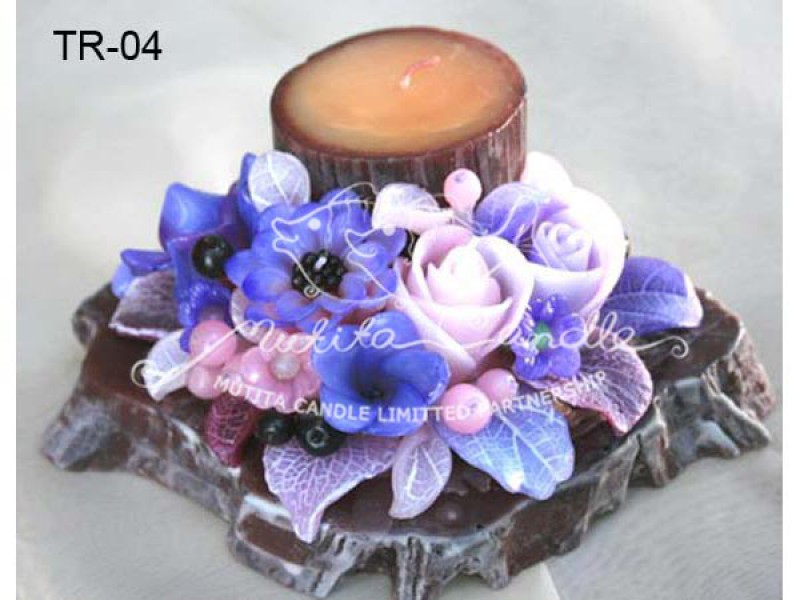 เทียนหอม เดชอุดม : WOOD CANDLE|FLOWER CANDLES WITH TIMBER. WOOD CANDLE|TR-04|-