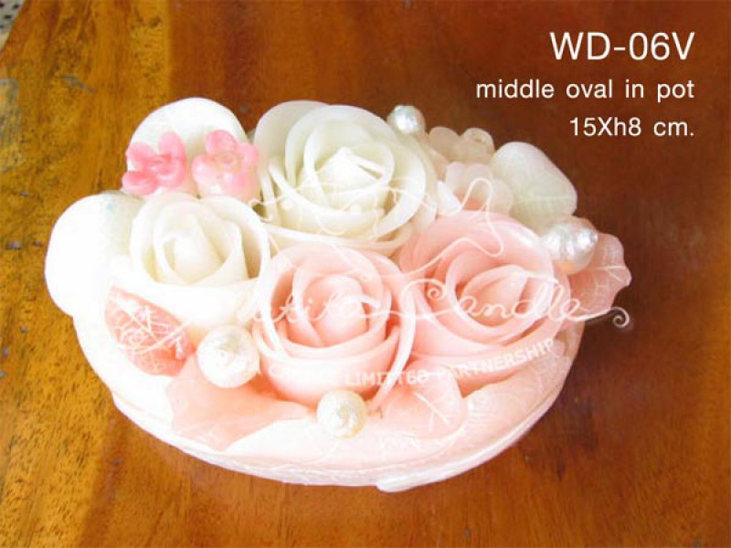 เทียนหอม เดชอุดม : WEDDING SET|Weddng Candles, best elegant Candles for wedding ceremony.
SWEET PASTEL ROSES CANDLES ARRANGTMENT FOR SPECIAL DAY|WD-06V|middle oval pot 15 x h 8 cm