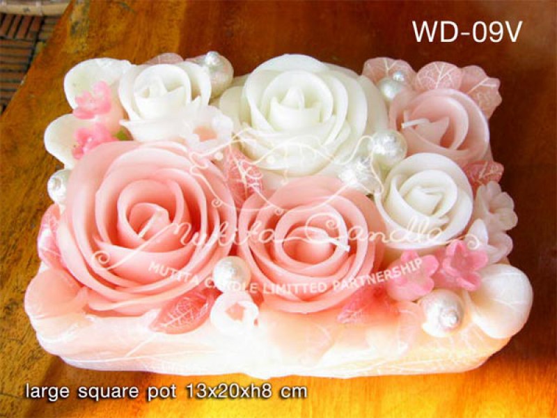 เทียนหอม เดชอุดม : WEDDING SET|Weddng Candles, best elegant Candles for wedding ceremony.
SWEET PASTEL ROSES CANDLES ARRANGTMENT FOR SPECIAL DAY|WD-09V|large square pot 13 x 20 x h 8 cm