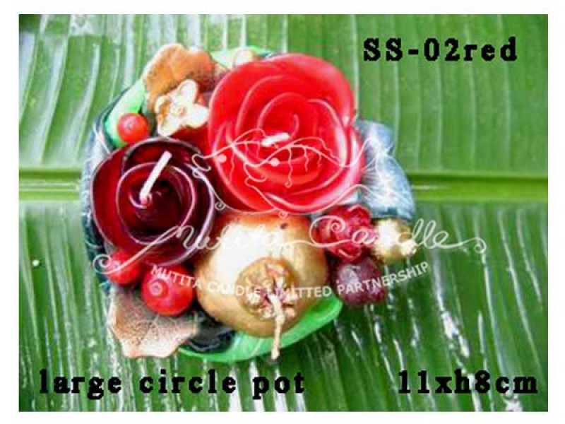 เทียนหอม เดชอุดม : CHRISTMAS COLOUR SET3|flower candles from Thailand for christmas seasoning
RICH ROSES BOUQUET WITH FRUIT AND CHRISTMAS SPICE|SS-02RED|large circle pot  11 x h8 cm