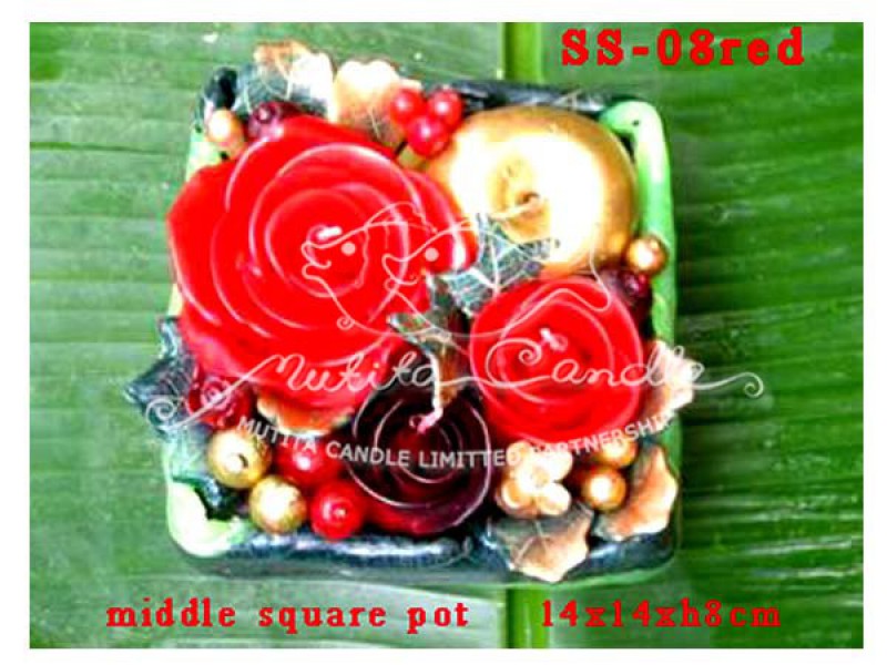 เทียนหอม เดชอุดม : CHRISTMAS COLOUR SET3|flower candles from Thailand for christmas seasoning
RICH ROSES BOUQUET WITH FRUIT AND CHRISTMAS SPICE|SS-08RED|middle square pot 14 x 14 x h 8 cm