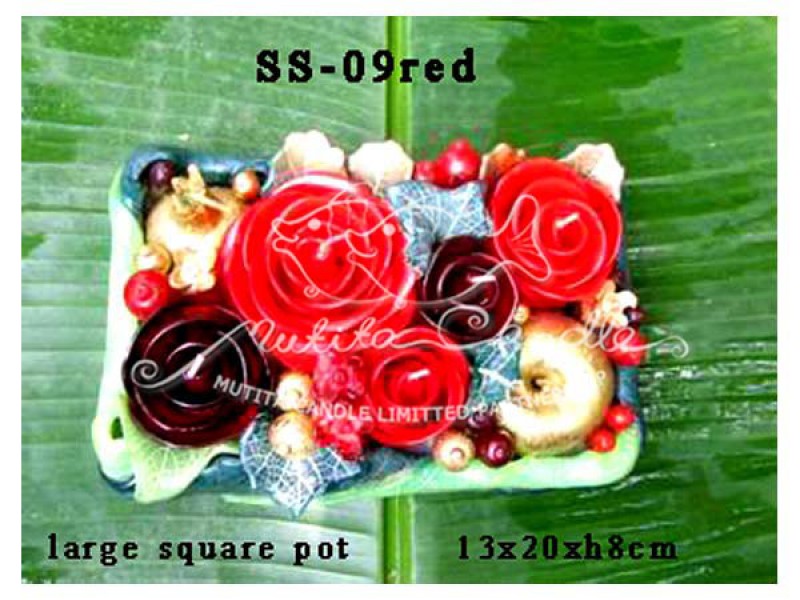 เทียนหอม เดชอุดม : CHRISTMAS COLOUR SET3|flower candles from Thailand for christmas seasoning
RICH ROSES BOUQUET WITH FRUIT AND CHRISTMAS SPICE|SS-09RED|large square pot 13 x 20 x h 8 cm