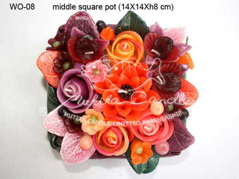 เทียนหอม เดชอุดม |  DARK PURPLE & ORANGE | WO-08