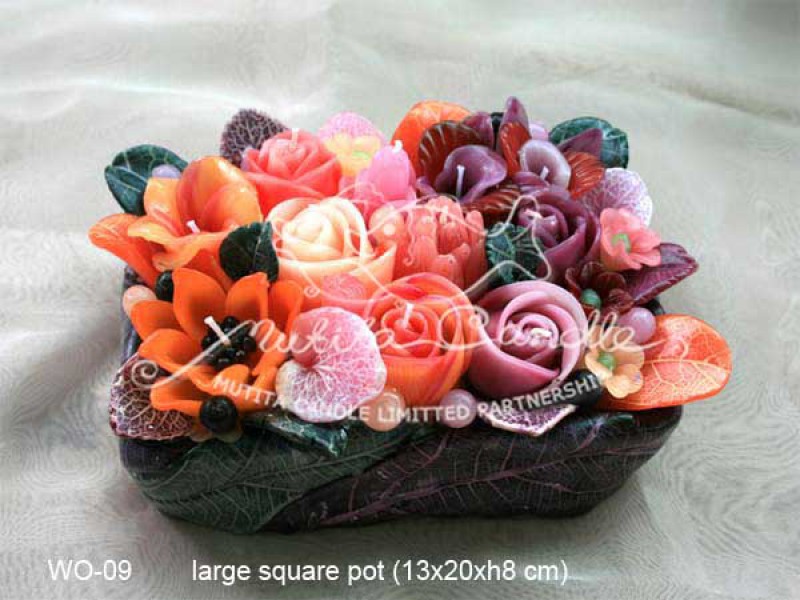เทียนหอม เดชอุดม |  DARK PURPLE & ORANGE | WO-09
