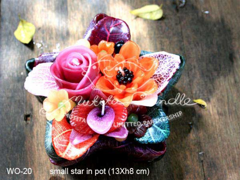 เทียนหอม เดชอุดม |  DARK PURPLE & ORANGE | WO-20
