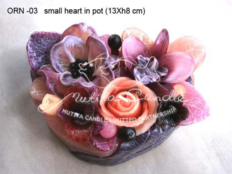 เทียนหอม เดชอุดม :  ORANGE ROSE NEW|Flower candles from Thailand for any ocassions
WILD FLOWER CANDLES IN HARZEL WOOD STYLE|ORN-03|small heart pot 13 x h 8 cm