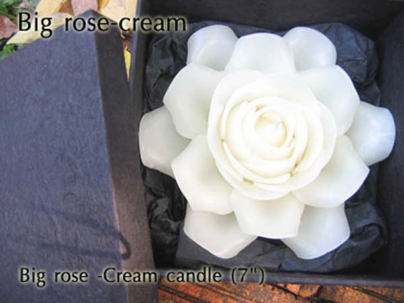 เทียนหอม เดชอุดม :  CATALOGUE03|Small floating flower candles from Thailand
FLOATING FLOWER CANDLES|Big Rose-Cream|7 Inch
