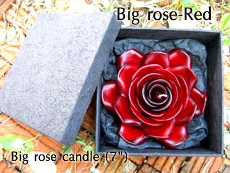 เทียนหอม เดชอุดม :  CATALOGUE03|Small floating flower candles from Thailand
FLOATING FLOWER CANDLES|Big Rose-RED|7 Inch